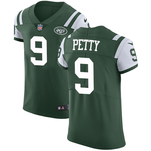Nike Jets #9 Bryce Petty Green Team Color Men's Stitched NFL Vapor Untouchable Elite Jersey